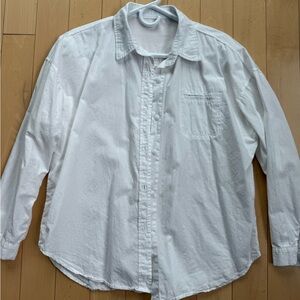 Men's Casual White Button Down Shirt
